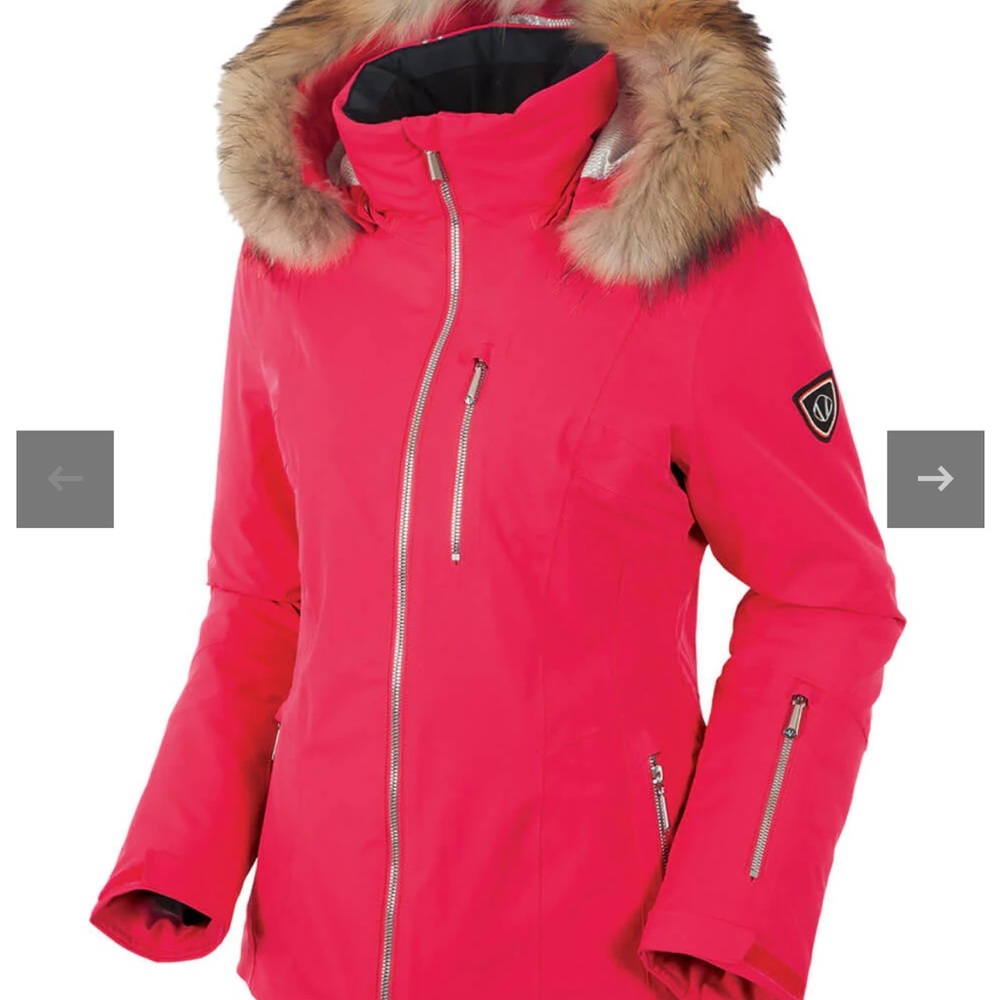 Red Obermeyer ski jacket won one season.